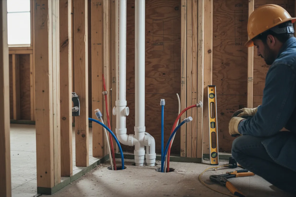 Drain and supply rough-in during Garbage Disposal Repair in Lynch